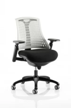 Image of Flex Task Operator Chair Black Frame Black Fabric Seat Moonstone White