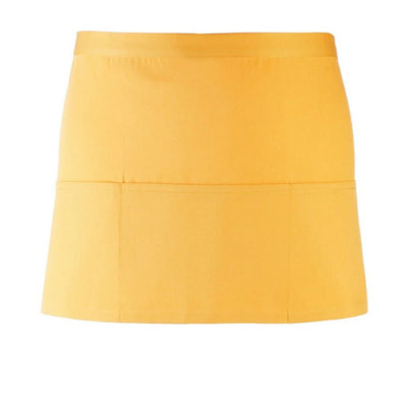 Image of Premier Premier Colours 3 Pocket Short Apron in Yellow Yellow One Size Unisex 5063470681037