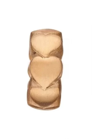 Image of Ladies Christina Gold Plated Sterling Silver Hearts Bead Charm 623-G03