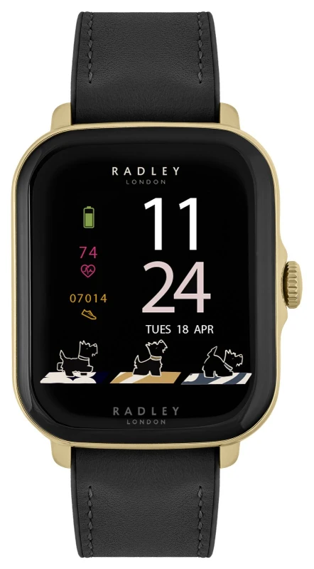 Image of Radley Series 20 Black Leather Strap Calling Smart Watch