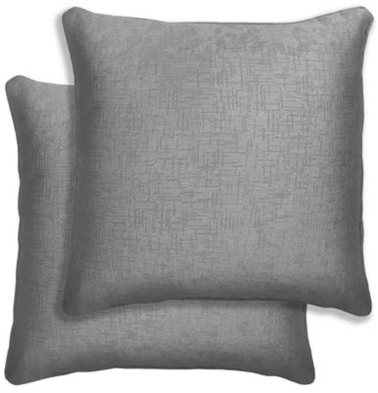 Image of Enhanced Living Pair of Vogue Textured Double Sided Zip Opening Piped Edge Cushion Covers - 43x43cm - Cases Only Grey