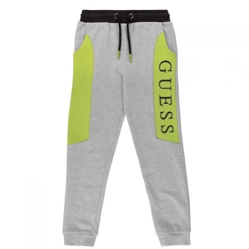 Image of Guess Colour Block Jogging Pants - Lime Green Mult