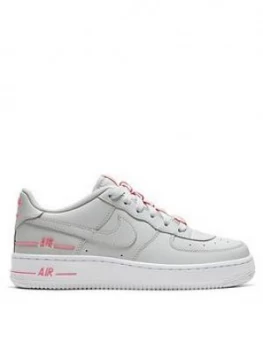 Image of Nike Air Force 1 LV8 3 Junior Trainers - Grey/Pink, Size 3