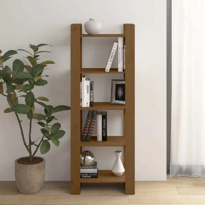 Image of VIDAXL Vidaxl - Book Cabinet/Room Divider Honey Brown 60x35x160cm Solid Wood 8720286905302