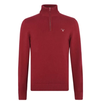 Image of Gant Cotton Half Zip Jumper - Red