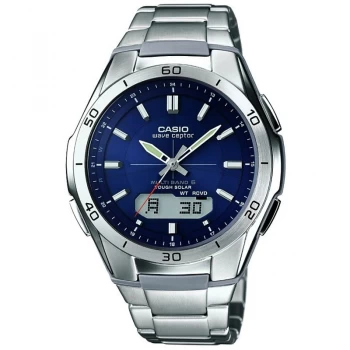 Image of Casio Blue And Silver 'Waveceptor' Chronograph Radio Controlled Tough Solar Watch - WVA-M640D-2AER