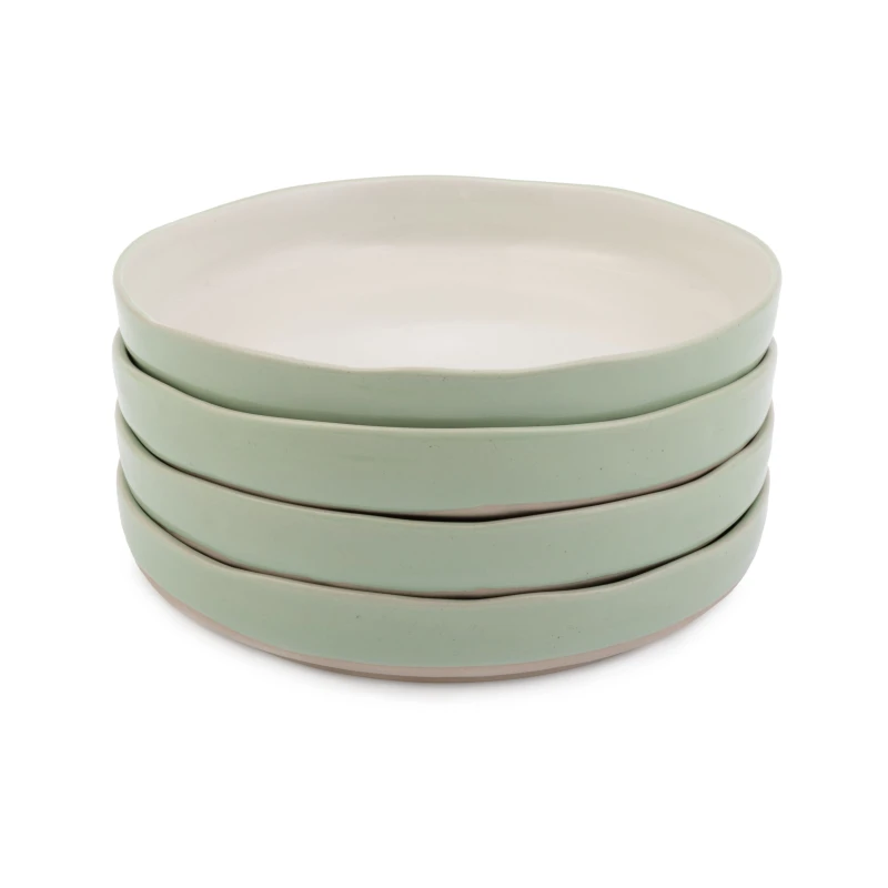 Image of Jamie Oliver Big Love Dishy Bowls, Stoneware, Set of 4, Green, 22cm Green