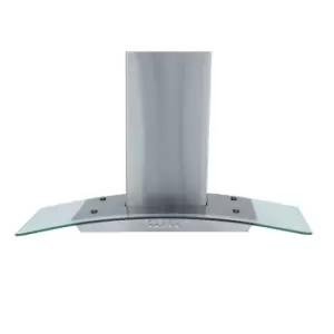 Image of Montpellier MHG700X 70cm Curved Glass Chimney Cooker Hood - Stainless Steel