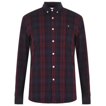 Image of Farah Brewer Checked Shirt - Farah Red 626