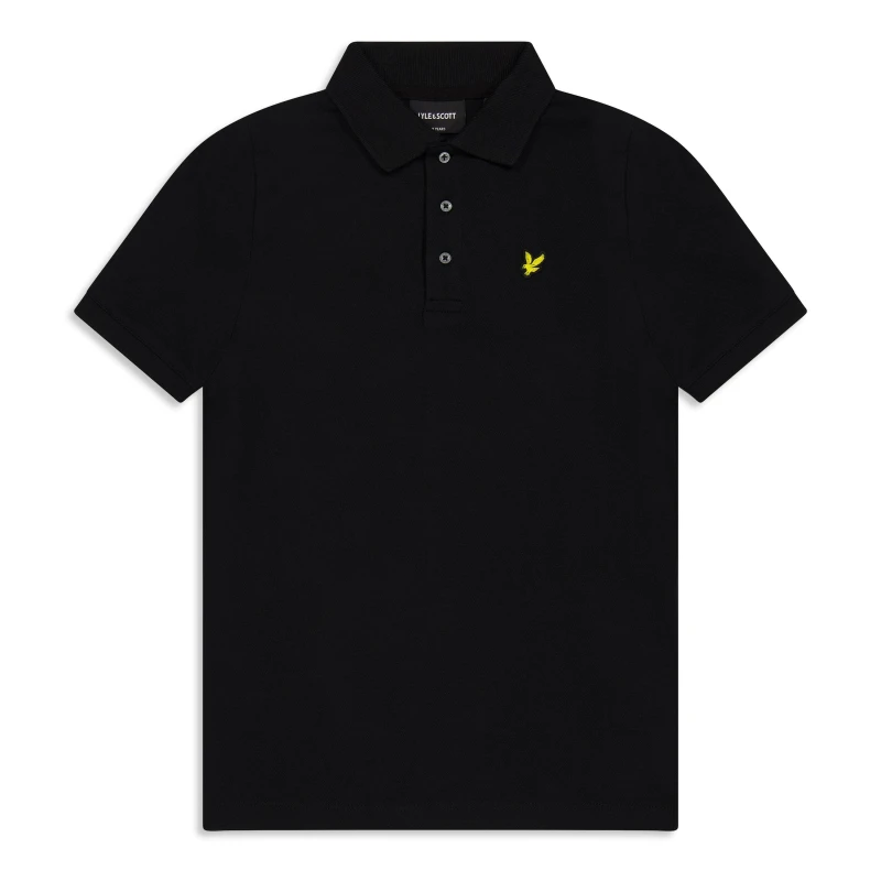 Image of Lyle and Scott Kids Short Sleeve Polo Shirt Jet Black Z865 male 14-15Y