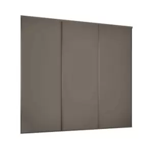 Image of Classic 3 Door Sliding Wardrobe Kit Stone Grey Panel (W)2672 x (H)2260mm
