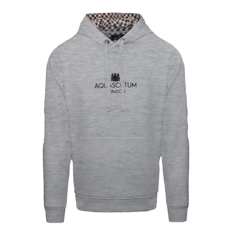 Image of Aquascutum Mens Hooded Sweat Hoodie Grey male Small