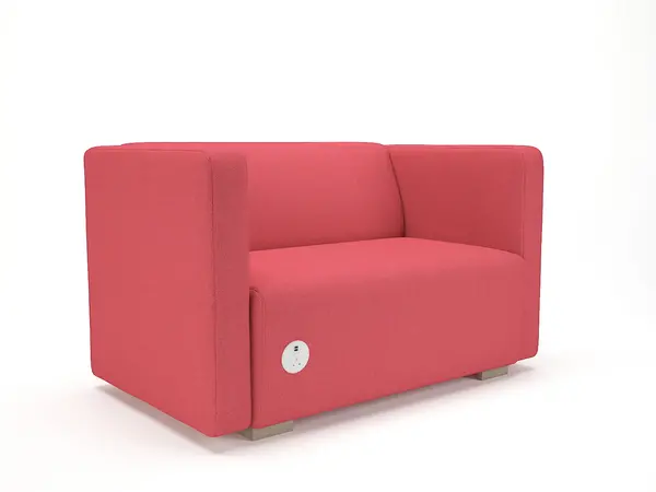 Image of Dynamic Office Solutions Carmel 130cm Wide Sofa in Camira Era Fabric with Socket NSS05100