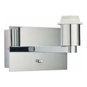 Image of Indoor Wall Light Fitting - usb Socket - Polished Chrome Rectangular Wall Plate