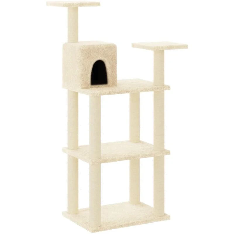 Image of VIDAXL Vidaxl - Cat Tree with Sisal Scratching Posts Cream 118.5cm 8720286566831