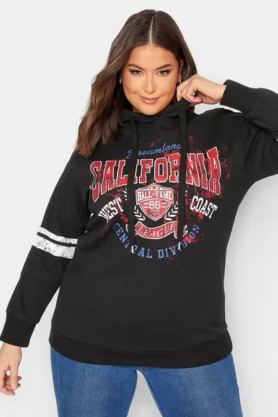 Image of Yours Printed Hoodie Black