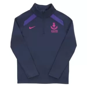 Image of Nike Scottish Thistles Netball quarter Zip Midlayer Jnr - Blue