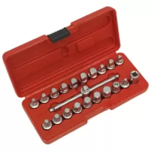 Image of Sealey AK6586 Oil Drain Plug Key Set 21pc 3/8"Sq Drive