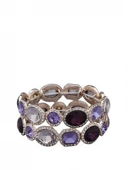 Image of Mood Mood Rose Gold Plated Tonal Purple Stretch Bracelet