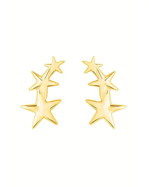 Image of Simply Silver Mini Star Climber Earrings