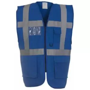 Image of Yoko Hi-Vis Premium Executive/Manager Waistcoat / Jacket (Pack of 2) (M) (Royal) - Royal