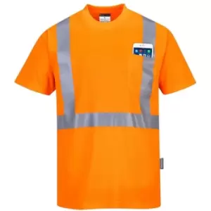 Image of Portwest - S190ORRS - sz S Hi-Vis Pocket T-Shirt - Orange