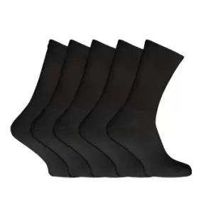 Image of Mens Plain Sports Socks (Pack Of 5) (UK 6-11 EURO 39-46) (Black)