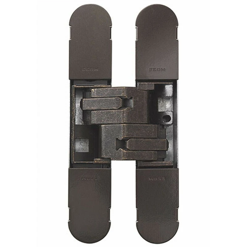 Image of Loops 130 x 30mm Concealed Heavy Duty Hinge Fits Unrebated Doors Bronze Plated Multi