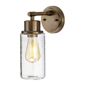 Image of 1 Light Outdoor Wall Light Brushed Brass IP44, E27