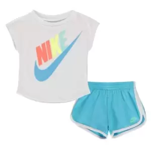 Image of Nike Futura Top And Shorts Set - Blue