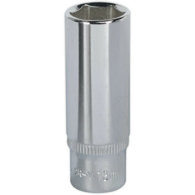 Image of Loops 13mm Forged Steel DEEP Drive Socket - 1/4" Square Drive Polished Chrome Vanadium Metallics