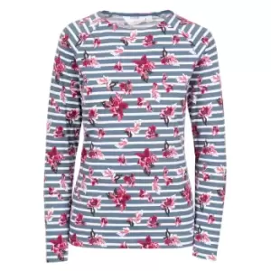 Image of Trespass Womens/Ladies Dellini Floral Long-Sleeved Top (S) (Pewter/Pink/White Stripe)
