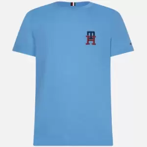 Image of Tommy Hilfiger Mens Essential Monogram T-Shirt - Sky Cloud - M
