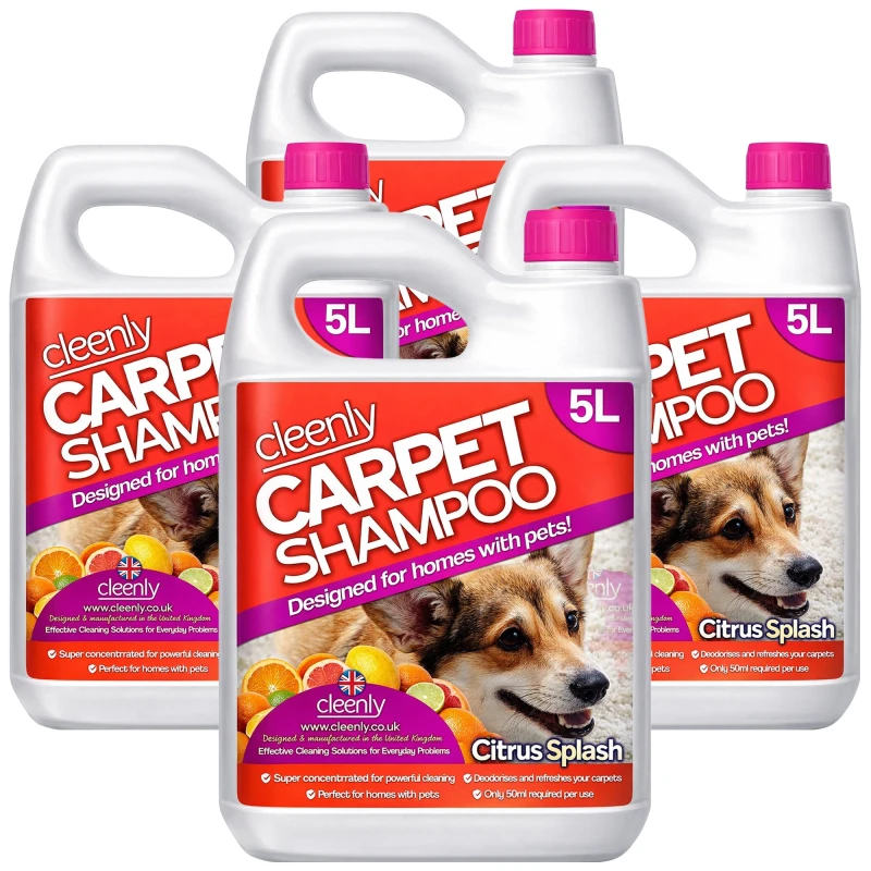 Image of cleenly Pet Carpet Cleaning Shampoo Odour Remover 4 x 5L Orange unisex