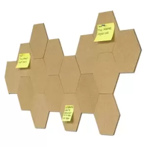Image of Hexagon Cork Notice Boards - Pack of 8 (Includes 40 Pins) Pukkr