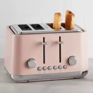 Image of Dunelm Contemporary 4 Slice Matt Blush Pink Toaster