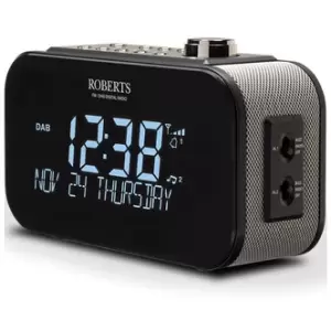 Image of Roberts ORTUS3 BK DAB DAB FM Alarm Clock Radio in Black USB Socket