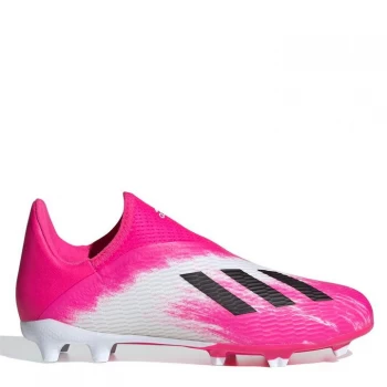 Image of adidas X 19.3 Laceless Childrens FG Football Boots - White/ShockPink