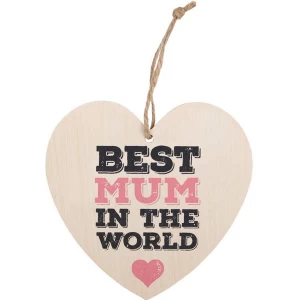 Image of Best Mum Hanging Heart Sign