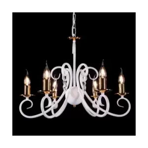 Image of Emibig Zanador White Multi Arm Semi Flush Ceiling light 6x E14