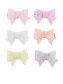 Image of Monsoon Girls 6 Pack Rainbow Bowtique Clips - Multi