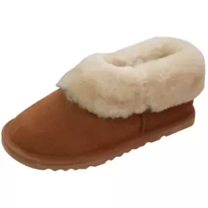 Image of Eastern Counties Leather Womens/Ladies Sheepskin Lined Slipper Boots (9 UK) (Chestnut)