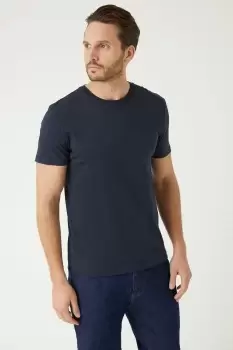 Image of Mens Navy 3 Pack Crew Neck T-Shirts