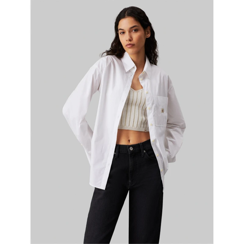 Image of Calvin Klein Jeans Long Sleeve Shirt - White White 14