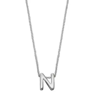 Image of Sterling Silver Alphabet Letter N Necklace