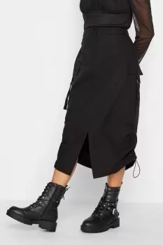 Image of Petite Cargo Ruched Midi Skirt