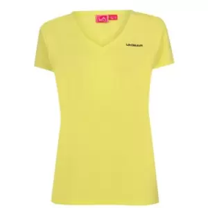 Image of LA Gear V Neck T Shirt Ladies - Yellow