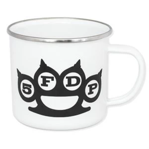 Image of Five Finger Death Punch - White Logo Enamel Mug