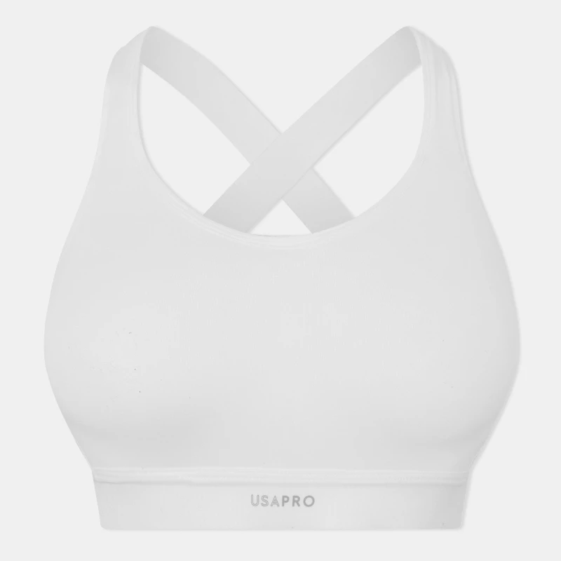 Image of USA Pro High Support Sports Bra White female 32B