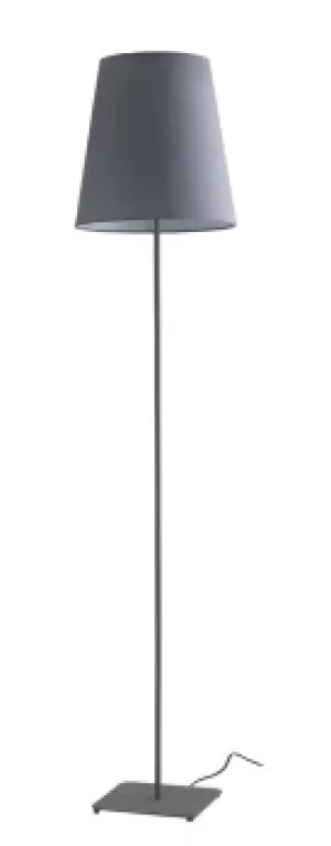 Image of ELVIS Floor Lamp with Tapered Shade Grey, Fabric Lampshade 34x155cm
